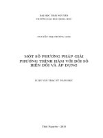 Một số phương pháp giải phương trình hàm với đối số biến đổi và áp dụng 