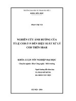 Khoá luận tốt nghiệp Nghiên cứu ảnh hưởng của tỉ lệ COD T – N đến hiệu suất sử lý T- N trên SBAR