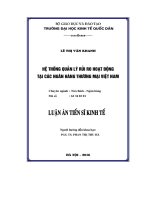Hệ thống quản lý rủi ro hoạt động tại các ngân hàng thương mại Việt Nam (LA tiến sĩ)