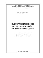 Bài toán biên Hilbert và các phương trình tích phân liên quan