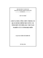 Chất lượng công chức trong cơ quan hành chính nhà nước các tỉnh miền núi phía Bắc Việt Nam (nghiên cứu ở tỉnh Điện Biên) (LA tiến sĩ)