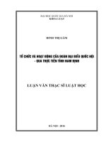 Tổ chức và hoạt động của đoàn đại biểu quốc hội   qua thực tiễn tỉnh nam định 