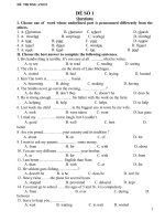 20 đề thi học sinh giỏi môn Anh ( có đáp án)