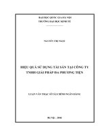 Hiệu quả sử dụng tài sản tại công ty TNHH giải pháp đa phương tiện 