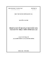 Pháp luật về quản lý bán đấu giá tài sản từ thực tiễn tỉnh Gia Lai (LV thạc sĩ)