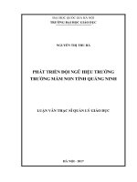 Phát triển đội ngũ hiệu trưởng trường mầm non tỉnh quảng ninh 