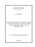 Hoàn thiện cơ chế quản lý tài chính của trường cao đẳng thương mại và du lịch hà nội trong tiến trình đổi mới cơ chế quản lý giá, phí dịch vụ công 
