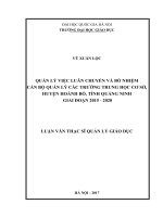 Quản lý việc luân chuyển và bổ nhiệm cán bộ quản lý các trường THCS huyện hoành bồ, tỉnh quảng ninh giai đoạn 2015   2020 