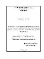 Xây dựng và sử dụng bài tập tình huống trong dạy học chủ đề sinh học vi sinh vật   sinh học 10 