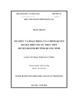 Tổ chức và hoạt động của chính quyền huyện miền núi từ thực tiễn huyện Hoành Bồ tỉnh Quảng Ninh (LV thạc sĩ)