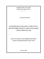 Chấm điểm quản trị công ty đối với các doanh nghiệp niêm yết trên sở giao dịch chứng khoán hà nội 