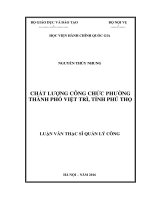 Chất lượng công chức phường thành phố Việt Trì, tỉnh Phú Thọ (LV thạc sĩ)