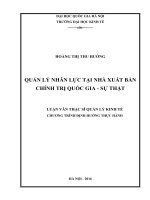 Quản lý nhân lực tại nhà xuất bản chính trị quốc gia   sự thật 