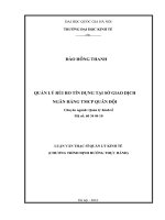 Quản lý rủi ro tín dụng tại sở giao dịch ngân hàng TMCP quân đội 