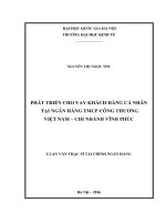 Phát triển cho vay khách hàng cá nhân tại ngân hàng TMCP công thương việt nam   chi nhánh vĩnh phúc 