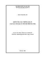 Kiểm tra sau thông quan tại cục hải quan thành phố hà nội 