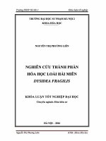 Khoá luận tốt nghiệp Nghiên cứu thành phần hóa học loài hải miên Dysidea fragilis