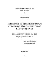 Khoá luận tốt nghiệp Nghiên cứu sử dụng hỗn hợp PANi - than hoạt tính hấp thu thuốc bảo vệ thực vật