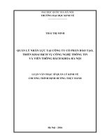 Quản lý nhân lực tại công ty cổ phần đào tạo, triển khai dịch vụ công nghệ thông tin và viễn thông bách khoa hà nội 