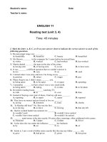 reading test for grade 11