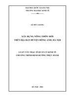Xây dựng nông thôn mới trên địa bàn huyện đông anh, hà nội 