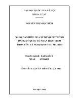 Nâng Cao Hiệu Quả Sử Dụng Hệ Thống Đăng Ký Quốc Tế Nhãn Hiệu Theo Thỏa Ước Và Nghị Định Thư Madrid