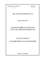 Cách giải quyết khiếu nại về đất đai của Ủy ban nhân dân tỉnh Gia Lai (LV thạc sĩ)