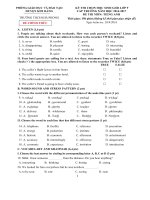 Đề thi và đáp án HSG môn tiếng anh lớp 9