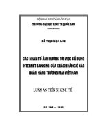 Các nhân tố ảnh hưởng tới việc sử dụng internet banking của khách hàng ở các Ngân hàng Thương mại Việt Nam (LA tiến sĩ)