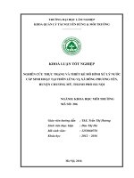 Nghiên cứu thực trạng và thiết kế mô hình xử lý nước cấp sinh hoạt tại thôn lũng vị, xã đông phương yên, huyện chương mỹ, hà nội 