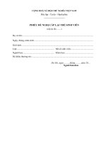 Phiếu đề nghị cấp lại thẻ sinh viên (Trường đại học Phương Đông)