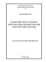 Tự động phân tích các nội dung giống nhau trong hệ thống tổng hợp ý kiến góp ý trong hội nghị 