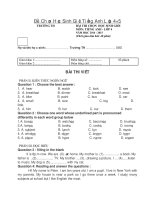 Đề chọn học sinh giỏi tiếng anh lớp 4 lớp 5