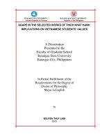 Agape in the selected works of thich nhat hanh implecations on vietnamese students values 