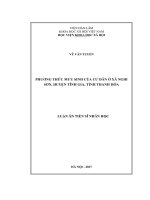 Phương thức mưu sinh của cư dân ở xã Nghi Sơn, huyện Tĩnh Gia, tỉnh Thanh Hóa (LA tiến sĩ)