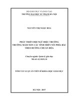 Phát triển đội ngũ hiệu trưởng trường mầm non các tỉnh miền núi phía Bắc theo hướng chuẩn hóa