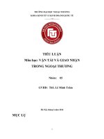Quy trình giao nhận hàng hóa tại công ty cổ phần vận tải SkyLINE