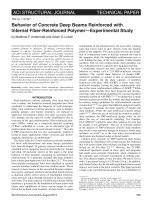 Behavior of concrete deep beams reinforced with internal fiber reinforced polymer—experimental study 