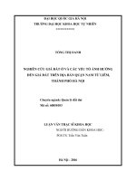 Nghiên cứu giá đất ở và các yếu tố ảnh hưởng đến giá đất trên địa bàn quận Nam Từ Liêm,thành phố Hà Nội