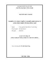 Nghiên cứu phát triển cảm biến điện dung vi lỏng phát hiện tế bào sống a549 