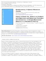 Check incheck out effects on students with emotional and behavioral disorders with attention or escape maintained behavior in a residential facility 