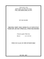 Phương thức mưu sinh của cư dân ở xã nghi sơn, huyện tĩnh gia, tỉnh thanh hóa (TT) 