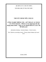Thuyết Minh Tiêu Chuẩn Công Nghệ Thông Tin – Kỹ Thuật An Toàn –  An Toàn Mạng