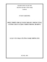 Phát triển thuật toán nội suy nhằm tăng cường chất lượng video trong 3d HEVC 