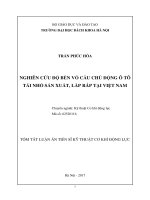 Nghiên cứu độ bền vỏ cầu chủ động ô tô tải nhỏ sản xuất, lắp ráp tại Việt Nam