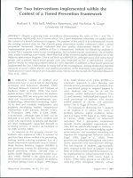 Tier two interventions implemented within the context of a tiered prevention framework 