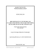 Biện pháp quản lý nề nếp học tập của học sinh trường THPT Quảng Khê huyện Ba Bể tỉnh Bắc Kạn