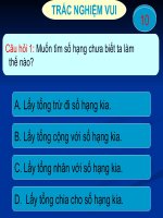 trắc nghiệm kiến thức toán lớp 2