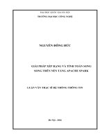 Giải pháp xếp hạng và tính toán song song trên nền tảng apache spark 