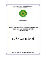 Nghiên cứu nâng cao chất lượng đào tạo nghề cho lao động nông thôn tỉnh Nam Định